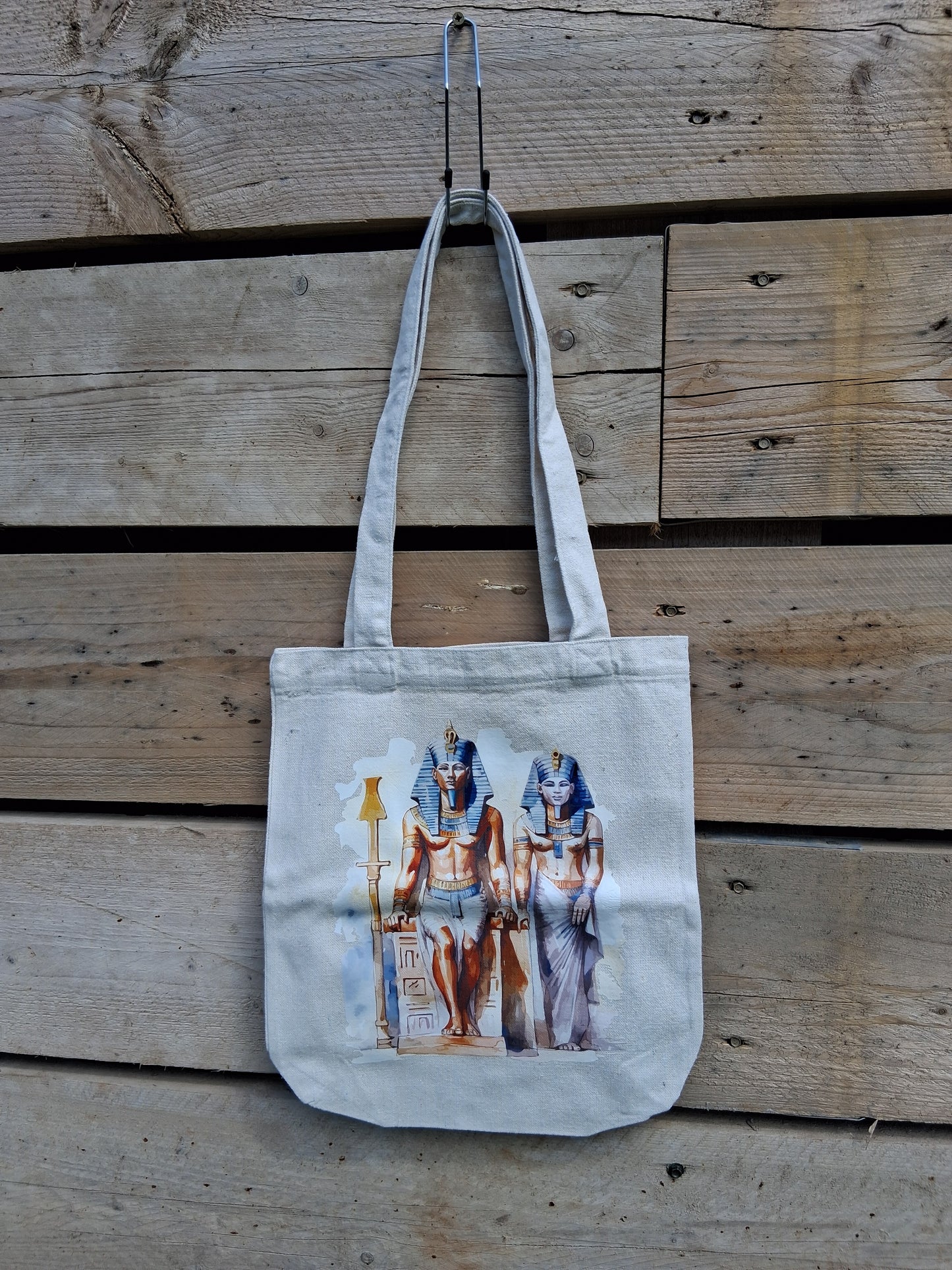Egyptian Pharaohs Canvas Tote Bag – 100% Cotton, Hand-Printed in the UK