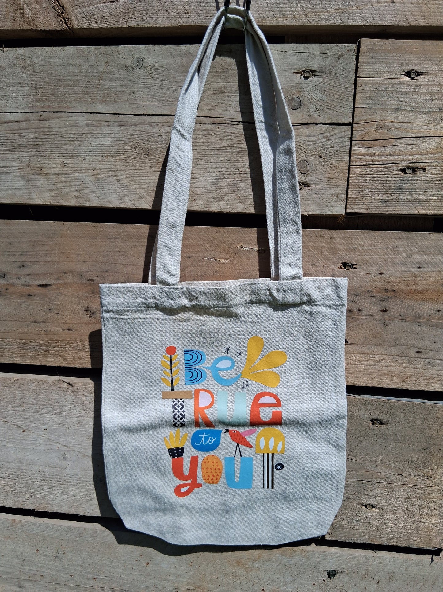 Be True to You Tote Bag – Colorful Cotton Canvas Shopper for Everyday Confidence