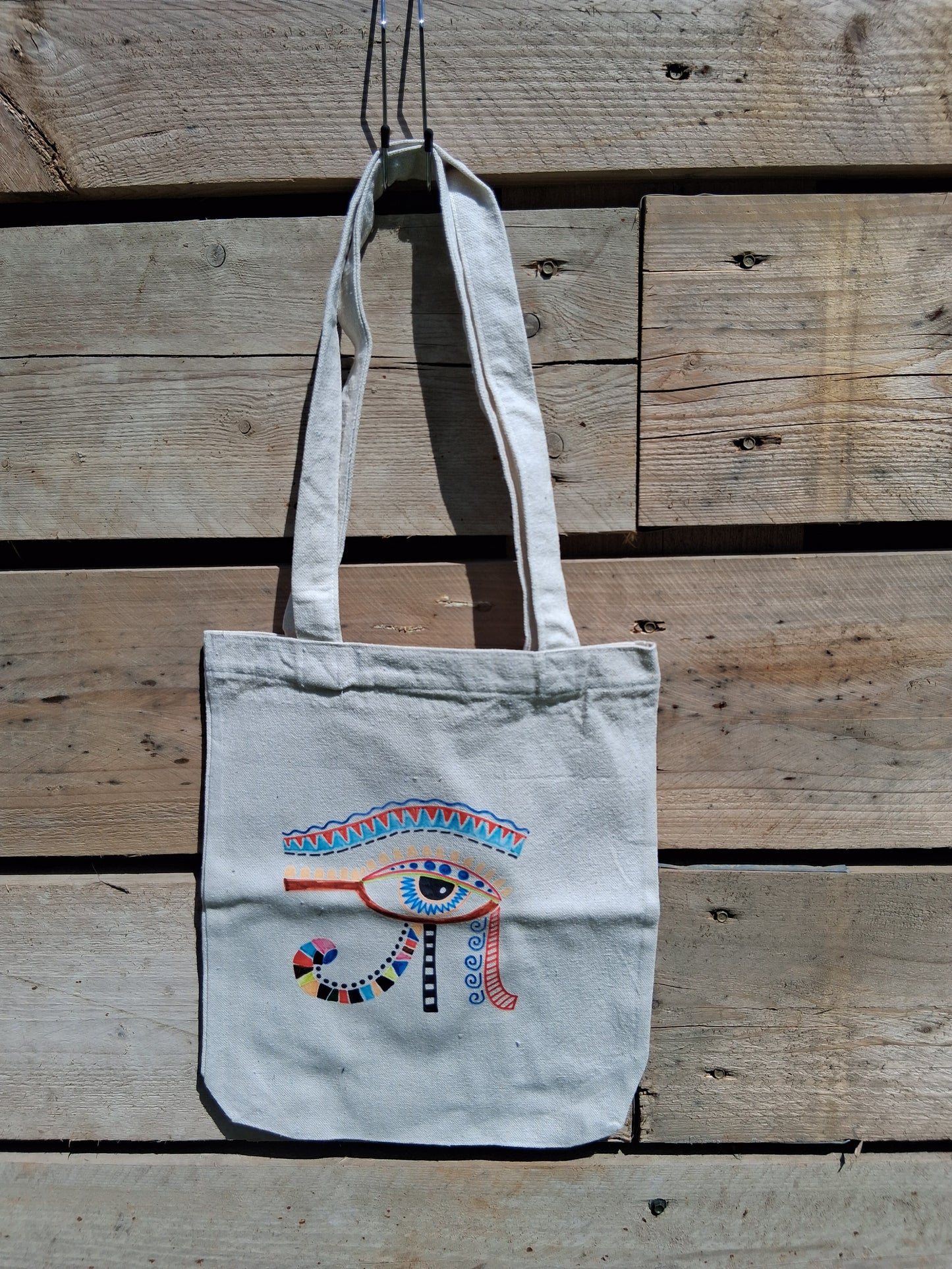 Eye of Horus Tote Bag – Vibrant Canvas Bag with Egyptian Symbol of Protection