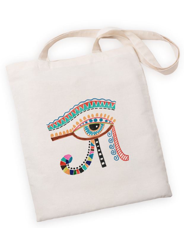 Eye of Horus Tote Bag – Vibrant Canvas Bag with Egyptian Symbol of Protection