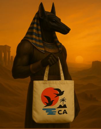 Summer Tote bags Canvas stylish Pharaoh Design by Kazana London
