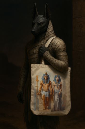 Egyptian Pharaohs Canvas Tote Bag – 100% Cotton, Hand-Printed in the UK