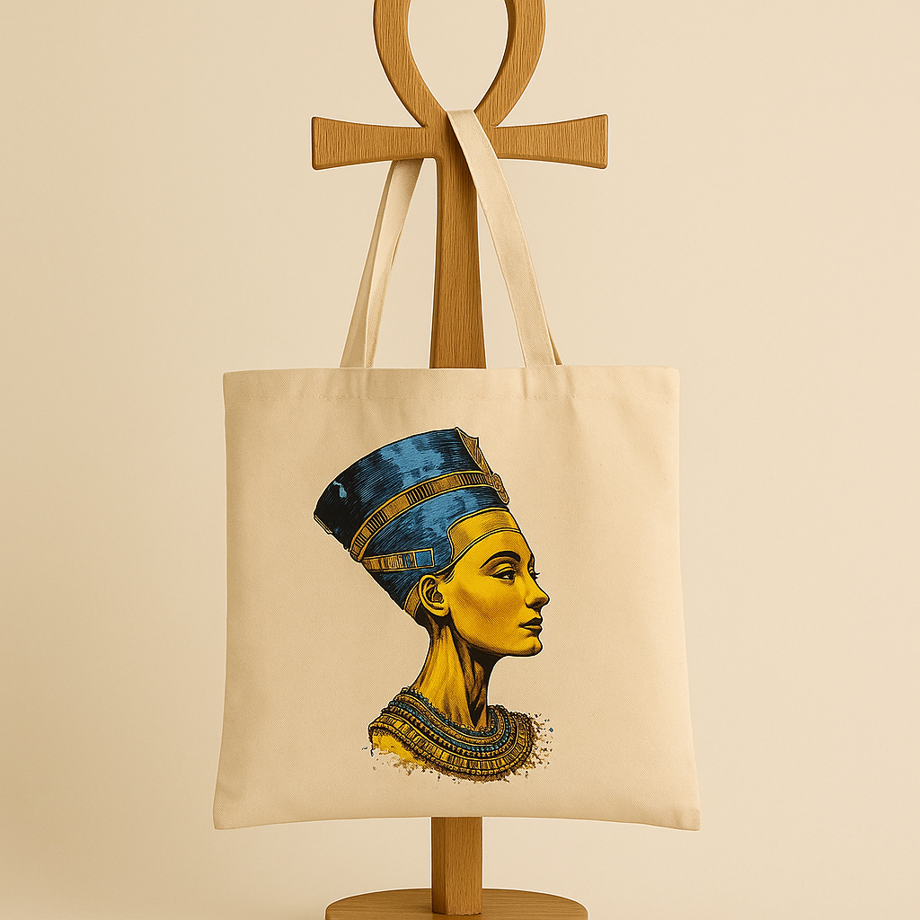 Nefertiti Canvas Tote Bag – Timeless Beauty, Eternal Strength