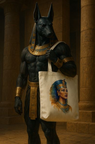 Iconic Queen Cleopatra Tote Bag - 100% Egyptian Cotton Canvas