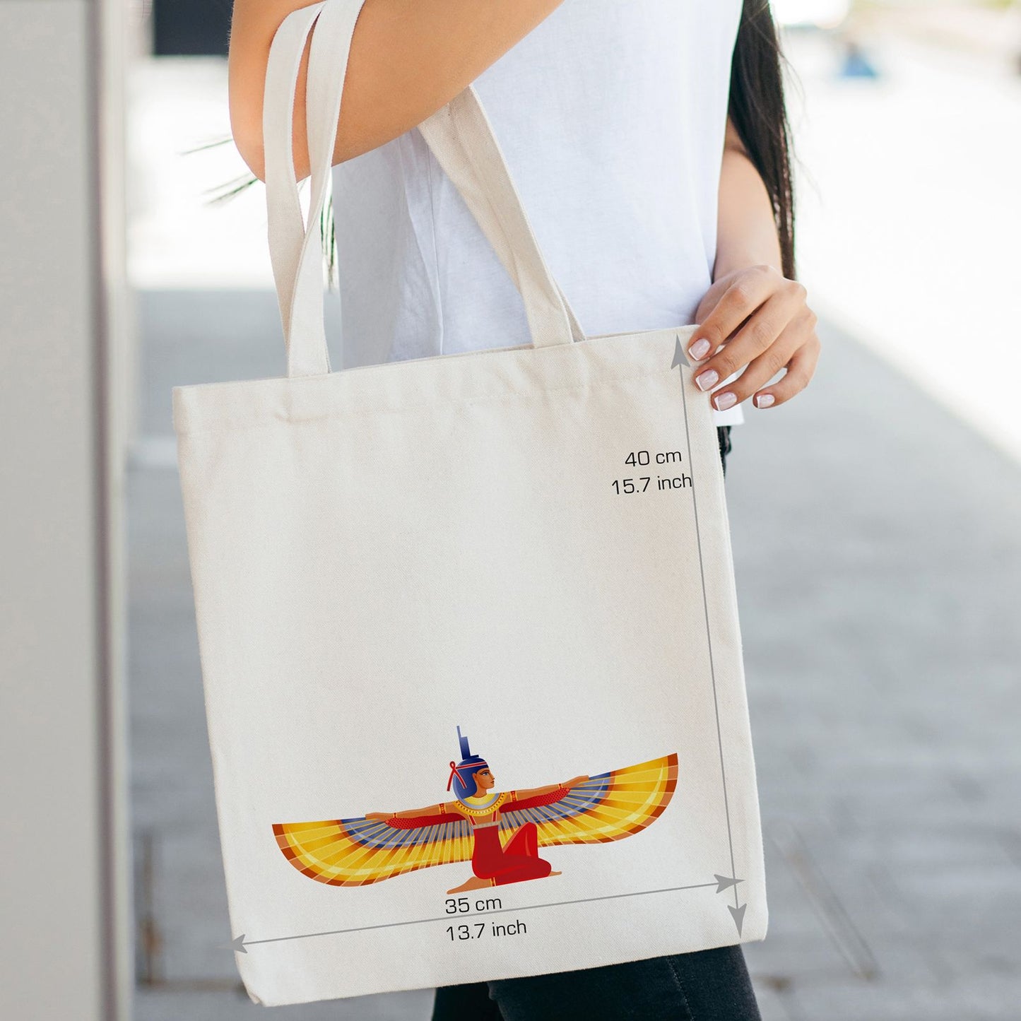 Queen Pharaoh Tote Bag – Egyptian Design | 100% Cotton Reusable Bag