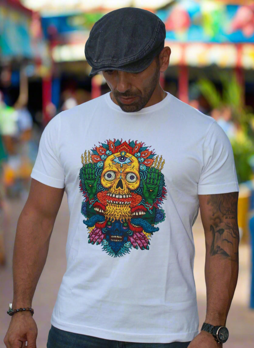tshirt made in egypt with skull art design