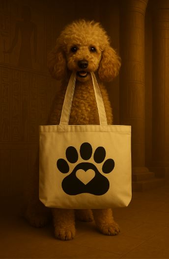 🐾 Dog Lover Tote Bag – Cotton Canvas with Paw & Heart Design