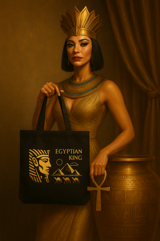 TOTE Luxury BAG Black, Egyptian King Unisex goes with any outfit