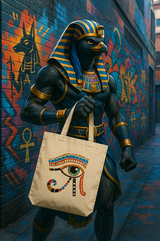 Eye of Horus Tote Bag – Vibrant Canvas Bag with Egyptian Symbol of Protection