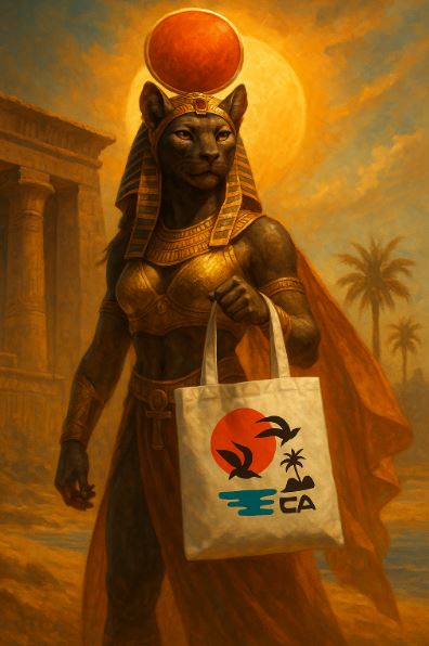 Summer Tote bags Canvas stylish Pharaoh Design by Kazana London